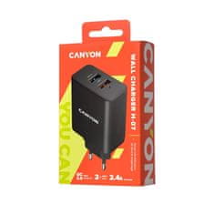 Canyon H-07 hišni polnilec, 3 A, QC, USB-A (CNE-CHA07B)