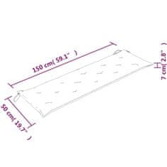 Vidaxl Klop Batavia z zeleno blazino 150 cm trdna tikovina