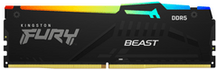 Kingston Fury Beast pomnilnik (RAM), 16GB, 6000MHz, DDR5, CL40, DIMM, RGB, 2 kosa (KF560C40BBAK2-16)