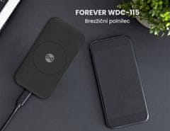 Forever WDC-115 brezžični polnilec za pametne naprave / telefone, 15W, QI standard, ultra tanek - rabljeno