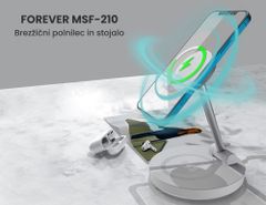 Forever MSF-210 brezžični polnilec / stojalo, za pametne naprave / telefone, 15W+5W, QI + MagSafe standard, magnet - odprta embalaža