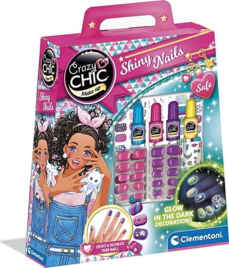 Clementoni Crazy Chic nohti svetijo v temi