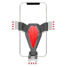 HURTEL Gravitacijski nosilec za pametni telefon v avtomobilu na rešetki vetrobranskega stekla srebrn