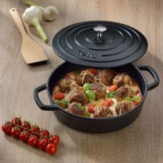 Kela Pekač s pokrovom iz litega železa CALIDO 28 cm črn KL-12468