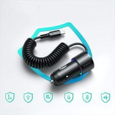 Joyroom JR-CL25 avto polnilec 17W + Lightning kabel 1.5m, črna