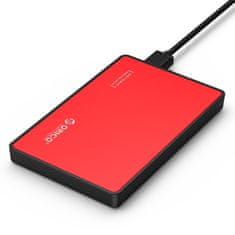 Orico ohišje za 2,5-palčni zunanji disk ssd/hdd, sata iii (rdeče)