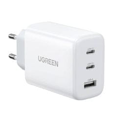 Ugreen omrežni polnilec cd275, 2x usb-c, 1x usb, 65W (bela)