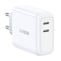 Ugreen CD199 omrežni polnilnik, 2x USB-C, PD3.0, QC4.0, 36 W (bela)