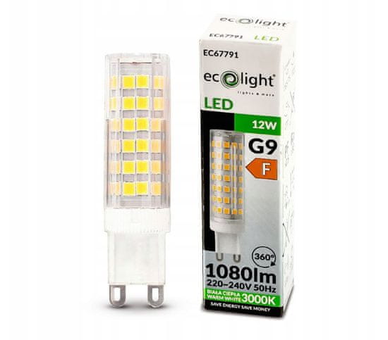 ECOLIGHT LED žarnica - G9 - 12W - topla bela
