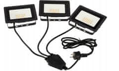 Berge Komplet LED reflektorjev 3x50W + kabel 1,5 m - nevtralno bela