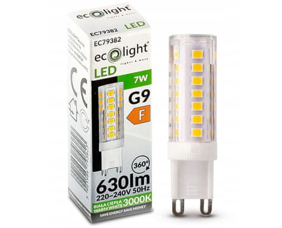 ECOLIGHT LED žarnica - G9 - 7W - topla bela