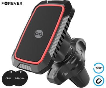 Forever MH-260 avtomobilski nosilec za telefon, magnetni, 360° vrtljiv, 2 magneta, črn