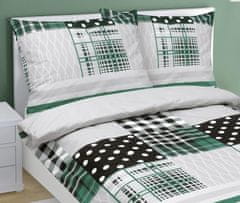 Bombažna posteljnina - 140x200, 70x90 cm - Patchwork zelena
