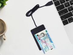 Ewent čitalec pametnih in osebnih kartic, USB 2.0, NFC, črn (EW1053)