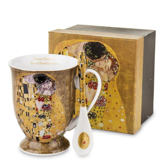 ZAKLADNICA DOBRIH I.  Lonček z žličko iz porcelana z dekorjem Gustava Klimta Poljub