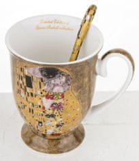 ZAKLADNICA DOBRIH I.  Lonček z žličko iz porcelana z dekorjem Gustava Klimta Poljub