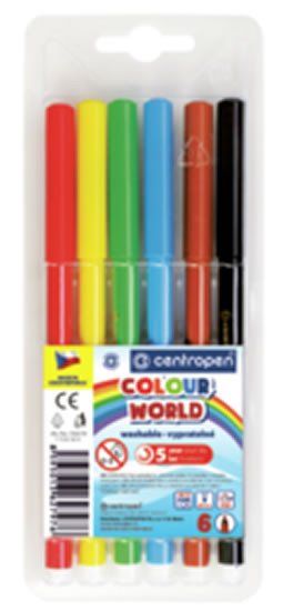 Centropen COLOUR WORLD 7550 trikotni markerji, komplet 6 barv