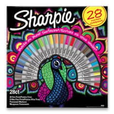 Sharpie Permanentni marker Fine + Ultra Fine Peacock komplet 28 barv