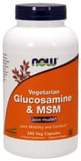 NOW Foods Vegetarijanski glukozamin &amp; MSM, 240 rastlinskih kapsul