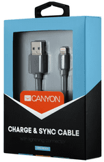Canyon MFI-2 Lightning kabel, 12 W, 1 m, temno siv (CNS-MFIC2DG)