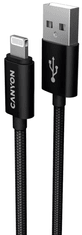 Canyon MFI-3 Lightning kabel, 12 W, 1 m, črn (CNS-MFIC3B)