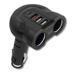 Qoltec avtomobilski polnilec qoltec 12-24 V | 52 W | 2,4 A | 2 x usb | usb qc 3.0 | usb type c pd | 2 x razdelilnik za vžigalnik cigaret - odprodaja