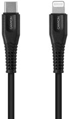 Canyon MFI-4 Tip C v Lightning kabel, 1.2 m, črn (CNS-MFIC4B)