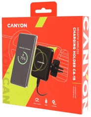 Canyon Megafix CA-15 magnetni avtomobilski nosilec, brezžično polnjenje, črn (CNE-CCA15B)