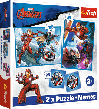 Trefl Puzzle Maščevalci 2v1 + igra za spomin