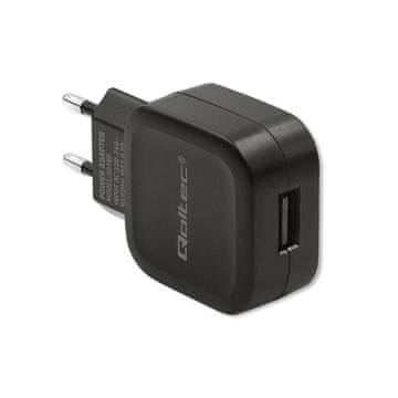 Qoltec stenski polnilnik 12W | 5V | 2,4A | USB