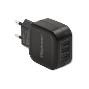 Qoltec stenski polnilnik 17 W | 5 V | 3,4 A | 3x USB