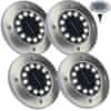 4x Solarne LED vrtne svetilke na tleh 12×LED 1W 6500K Hladno bela IP54