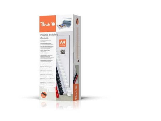 Peach hrbtišče za vezavo iz plastike, 21 Rg A4 12 mm, belo (25) 1 pakiranje vsebuje 25 obročkov R-PB412-01
