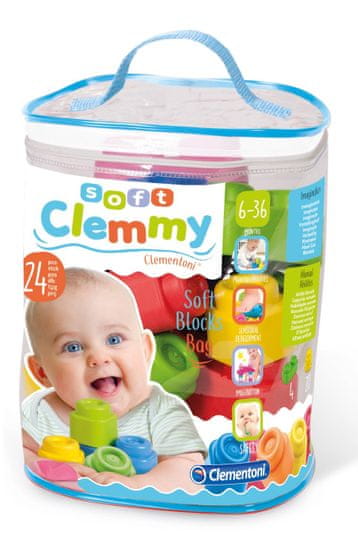 Clementoni Soft Clemmy Komplet 24 mehkih kock v plastični vrečki