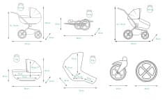 Babylux Largo Black | 3v1 Kombinirani Voziček kompleti | Otroški voziček + Carrycot + Avtosedežem