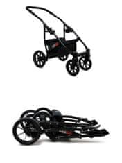 Babylux Largo Black | 4v1 Kombinirani Voziček kompleti | Otroški voziček + Carrycot + Avtosedežem + ISOFIX