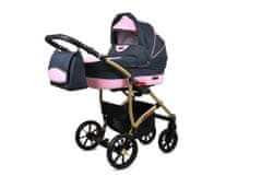 Babylux Largo Grey Light Pink | 2v1 Kombinirani Voziček kompleti | Otroški voziček + Carrycot