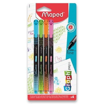 Maped Liner Graph´Peps Deco - 4 kosi, pastelne barve