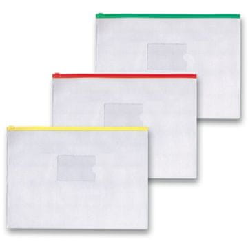 FolderMate žep z zadrgo - A4, prozoren, mešanica barv