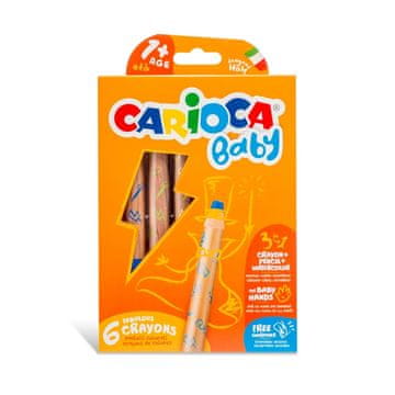 Carioca Barvice Baby 3v1 s šilčkom 6 kosov