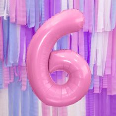 Moja zabava Balon številka 6 pink 