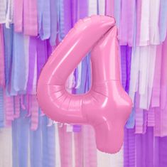 Moja zabava Balon številka 4 pink