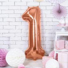 Moja zabava Balon številka 1 Rose Gold - nenapihnjen