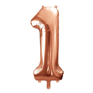 Moja zabava Balon številka 1 Rose Gold - nenapihnjen