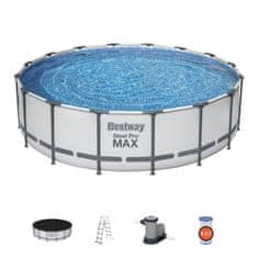 Bestway Steel Pro Max bazen 4,88 x 1,22 m + filtracijska črpalka + varnostna lestev