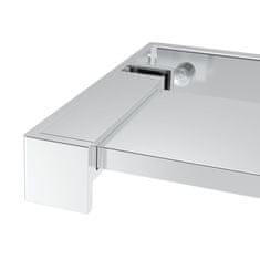 Vidaxl Pregrada za tuš s polico krom 80x195 cm ESG steklo in aluminij
