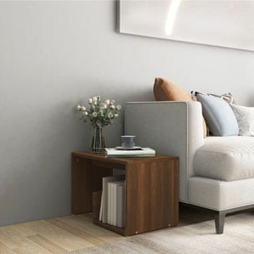 Vidaxl vidaXL Stranska mizica rjav hrast 59x36x38 cm material na osnovi lesa