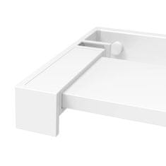 Vidaxl Stenska polica za tuš kabino bela 115 cm aluminij