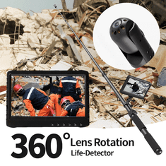 Secutek Teleskopska 360° inšpekcijska kamera - detektor življenja s 7-palčnim monitorjem DVR SEE-LD360