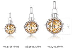 Engelsrufer Srebrni obesek Angelski zvonec z zlatim zvoncem ER-09 (Premer 16 mm)